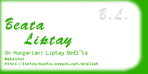 beata liptay business card